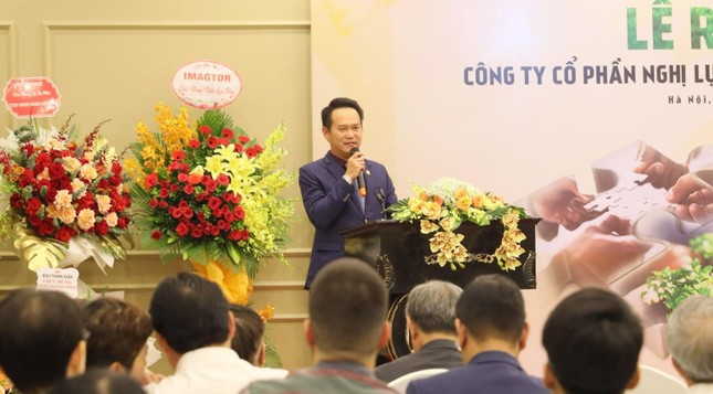 Ông Đặng Hồng Anh - Phó Chủ tịch Hội Liên hiệp Thanh niên Việt Nam, Chủ tịch Hội Doanh nhân trẻ Việt Nam, Phó Chủ tịch Tập đoàn TTC phát biểu tại buổi lễ.